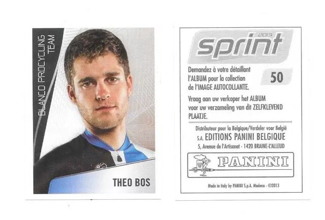 Vignette N°050 -  Sprint 2013 - Edition Belge - Theo Bos