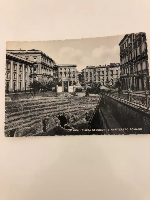 Cartolina Catania Piazza Stesicori E Anfiteatro Romano Anni 60