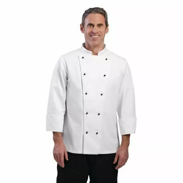 Whites Chicago Men's Chef Jacket Long Sleeved Polycotton Coat Top - New Features