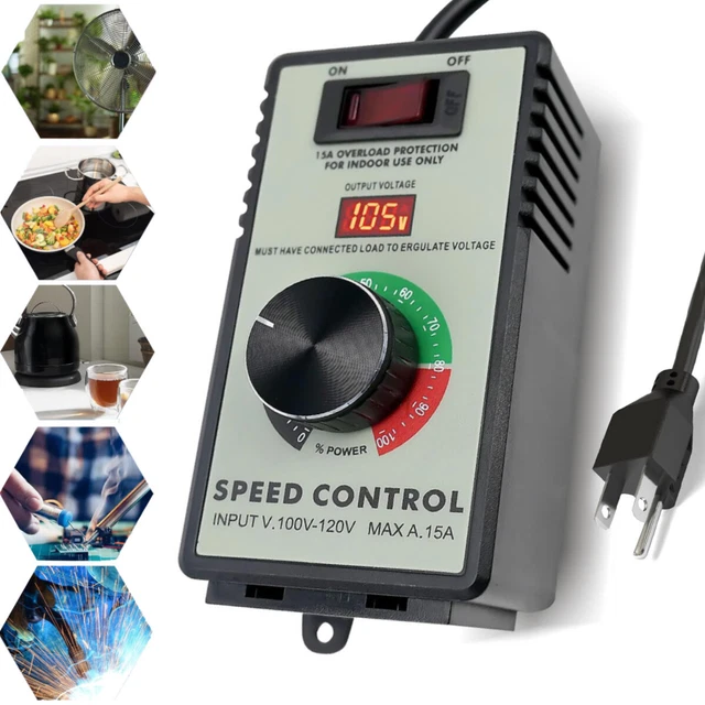Electric Rheostat Controller AC 120V Motor Speed Controller - Variable ...