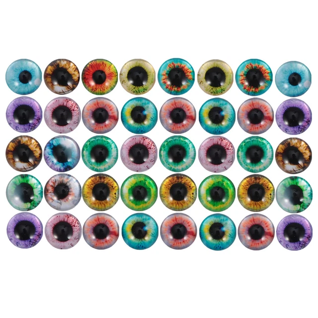 50 Pcs Evil Eye Cabochons Fantasy Time Glass Patch Round