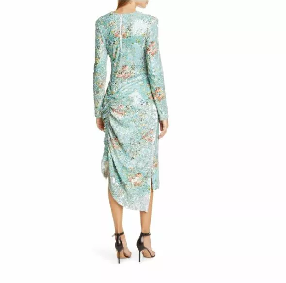 Preen By Thornton Bregazzi  Green Sequin Evening Cocktail Dress SZ S New $930 2