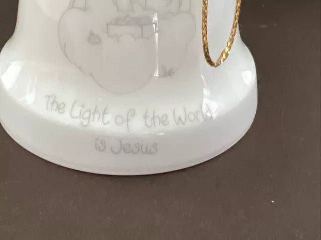 Precious Moments 1995 Holiday Bell Ornament THE LIGHT OF THE WORLD IS JESUS 2