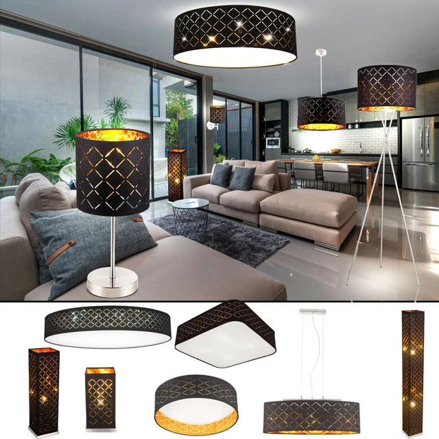 QAZQA Lampe à suspension design or avec noir 60 cm - Dobrado