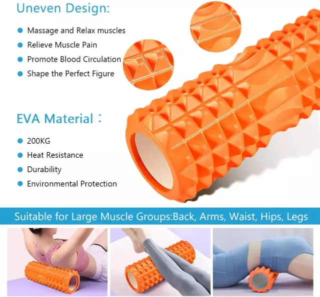 Rullo Massaggio Muscolare,  6 in 1 Foam Roller Rullo in Schiuma Pallina Massaggi 3