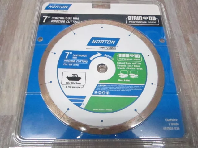 Norton 7-in Wet Or Dry Cut Turbo Diamond Circular Saw Blade NEW!