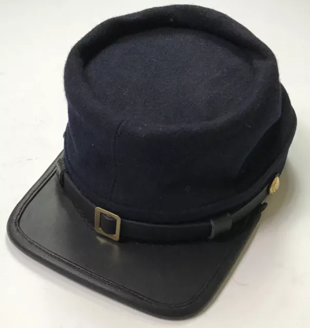 Civil War Us Union Infantry Navy Blue Wool Kepi Forage Cap Hat-Large