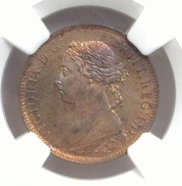 Great Britain 1890 1/4P Ngc Ms64 Rb ~ Crichel House Cache ~ Raindrop Race Wager