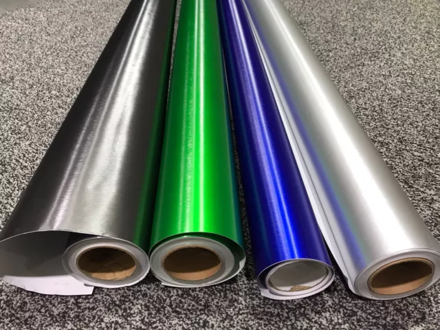 Super Metallic Brushed Vinyl Wrap  Film sticker air free Car Vehicle Wrapping UK