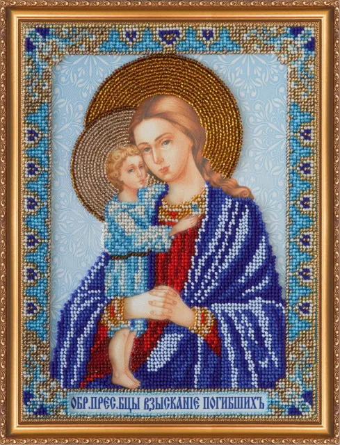 DIY Bead Embroidery Needlepoint Kit "Icon of the Mother of God «Perishing»"