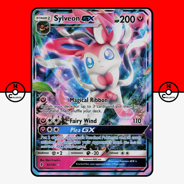 Sylveon GX 92a/145 Alternate Art Ultra Rare Pokemon Promo Card - Lightly  Played Individual Trading Card Games Ultra Rare Promo