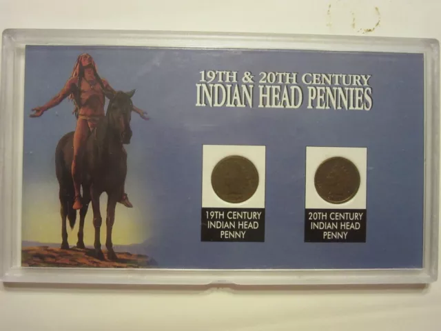 1897 & 1903 Indian Head Penny in Encased Hard Plastic Holder from Morgan Mint