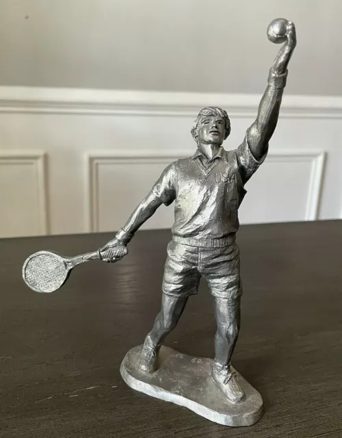 Michael Ricker Signed Pewter Figurine 8.5" Tennis Player USA Numbered