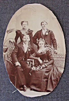 Antique Victorian Family Oval Cabinet Photo