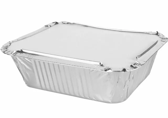 Aluminium Foil Containers and Lids No2 - Hot Food Takeaway Chinese Indian Meal