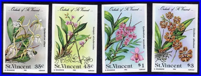 ST.VINCENT 1985 ORCHIDS FLOWERS imperforated SC#803-06 MNH CV$12.00