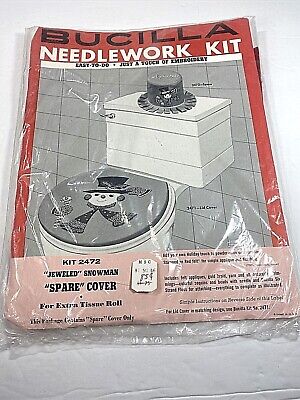 Vintage Bucilla Kit para bordar tejido de tocador Rollo Cover Kit 2472 Fieltro Navidad