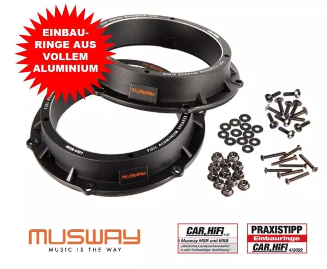 Aluminio Adaptador de Altavoz Einbauringe Compatible Con VW Golf VI 1K 2011- >