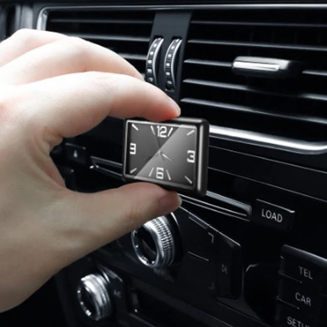 Car Luminous Black Air Vent Quartz Clock Decor Adhesive Electronic  Quartz Watch