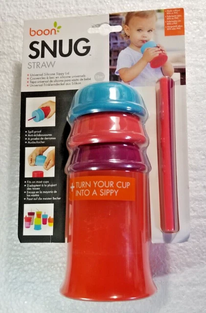 Boon Snug Sippy Cup Lids & Straw Universal Sippy Cup BPA PVC FREE Spill Proof