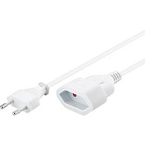 Strom-Verlängerungskabel 2m weiß Euro-Stecker an Euro-Kupplung