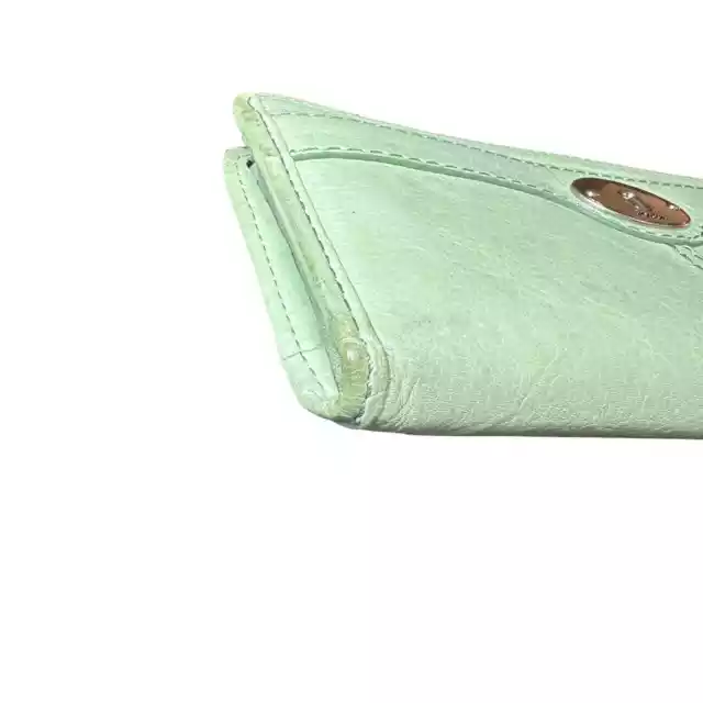 FOSSIL Key Marlow Zip Clutch Wallet Pastel Green 8x4 3