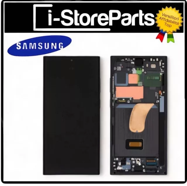 Display Lcd Pari Originale Oem Oled Samsung S23 Ultra Sm-S918 Schermo Grafite