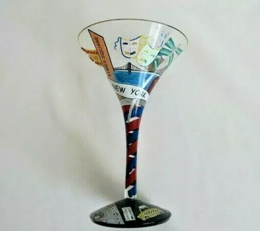 Lolita Martini Stemware New York Tini Big Apple Statue of Liberty Taxi Subway