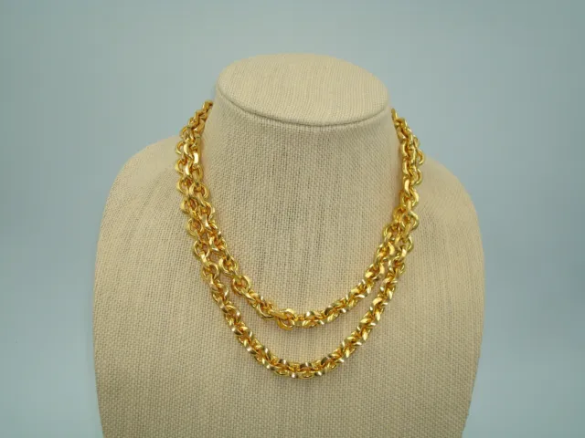 Ben-Amun gold tone toggle chain necklace.