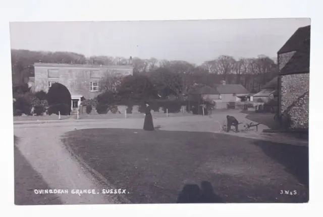 Postcard Brighton Ovingdean Grange 1912 Vintage RPPC B&W used