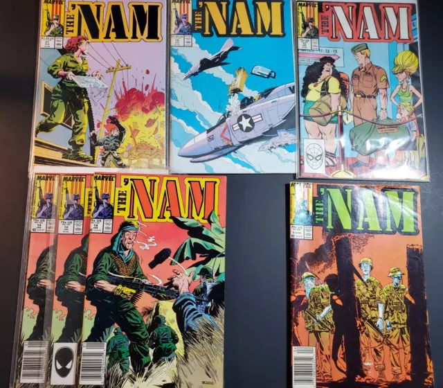 7 Marvel The "NAM" Comics Vol 1:  1987 #5, 14 (3), 15 & 1988 #19, 21