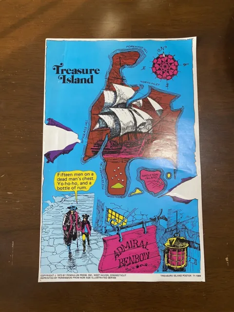 1973 Pendulum Press Now Age Books Treasure Island Poster
