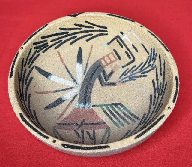 Vintage Navajo Sand Painting Bowl, Navajo, Pottery Collection, Southwest Pottery