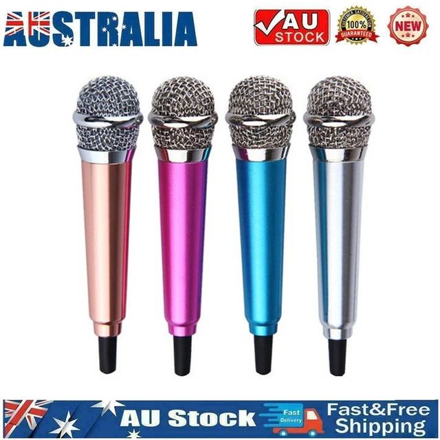 3.5mm Mini Condenser Microphone Phone Karaoke Mic with Stand for iPhone Android