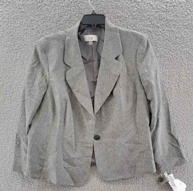 LE SUIT Plus Size Two-Button Suit Jacket Women's 20W Gray Heather Long Sleeve