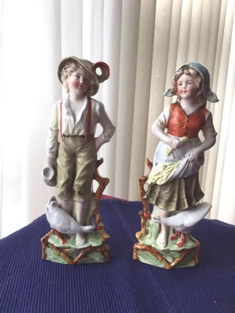 Continental Pair Of Peasant Porcelain Figurines