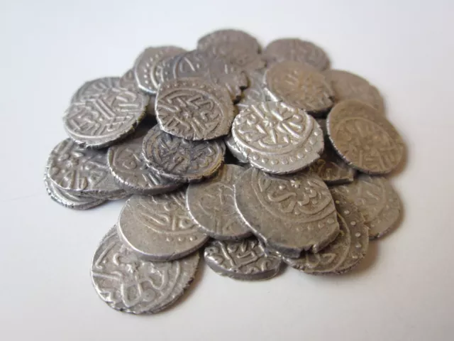 VERY RARE ancient large lot of 32 silver coins early Islamic medieval period! 3