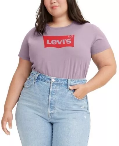 MSRP $25 Levi's Women's Trendy Plus Size Perfect Graphic Logo T-Shirt Size-3X