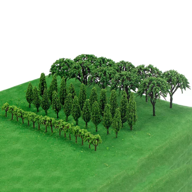 50pcs DIY Miniature Trees Model Train Railroad Wargame Scenery Landscape Scale