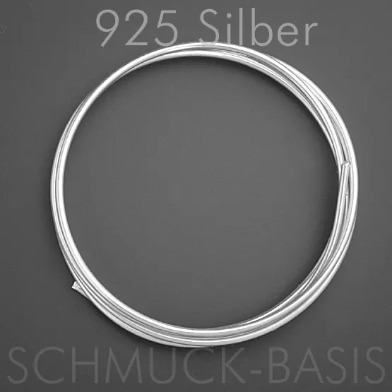 50 cm Silberdraht (echt); 925 Silber; Ösendraht 1,0 mm