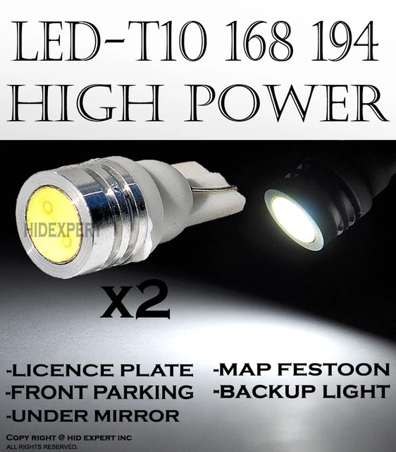 4x pc T10 LED High Power Pure White Plugin Front Side Markers light bulb H173