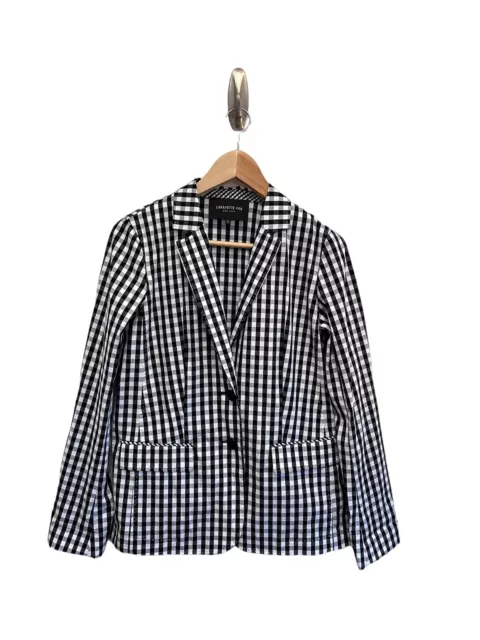 Lafayette 148 New York Vangie Hampton Gingham Blazer Jacket $498 Size 2 Runs Big