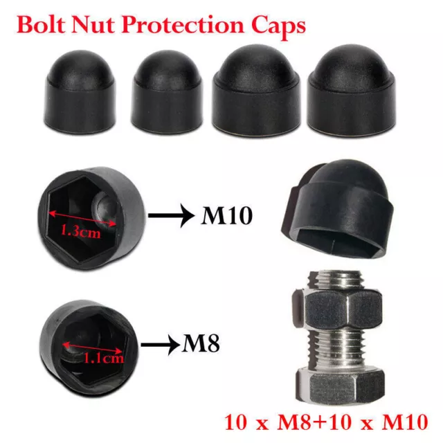 16x Universal Protection Cap Cover Bolt Nuts M8 M10 Car Door Screw Cap Door Lock 3