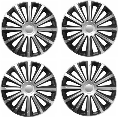 Citroen Ds Wheel Trim Hub Cap Plastic Covers Full Set Black Silver 15" Inch
