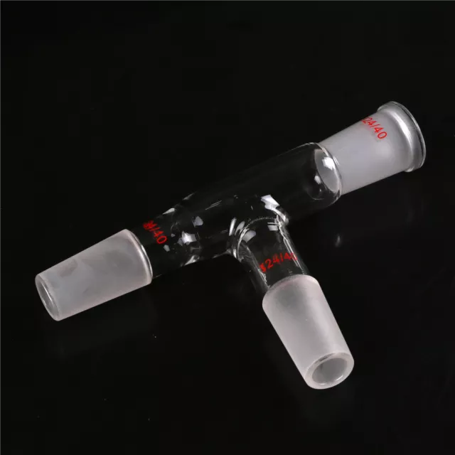 24/40 Three way Glass adapter 75 degree Distillation Head Chemistry Labware :ys
