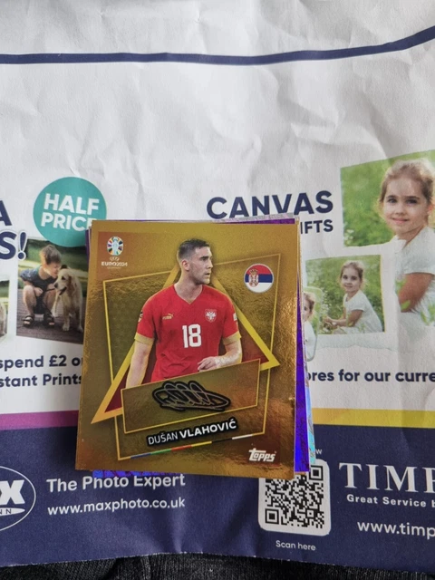 Topps EURO EM 2024 Sticker SRB SP - Dusan Vlahovic - Star Player Gold