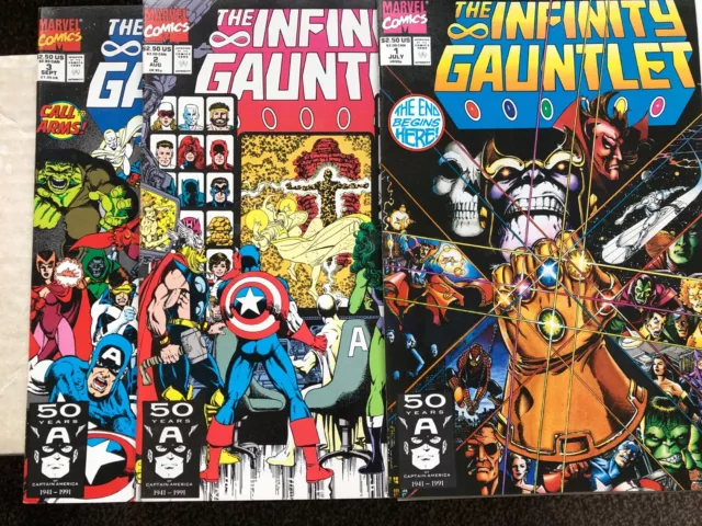Infinity Gauntlet 1,2,3,4,5,6 Thanos, Avengers, Silver Surfer, Dr Strange, Thor