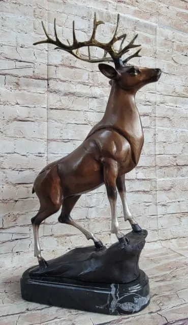 Hand Made Signed Collector Edition Bronze Stag Sculpture Wildlife Hunting Figure