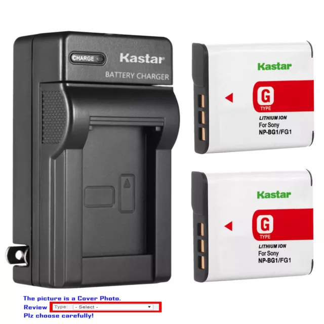 Kastar Battery Wall Charger for Sony NP-BG1 NPFG1 Sony Cyber-shot DSC-H90 Camera