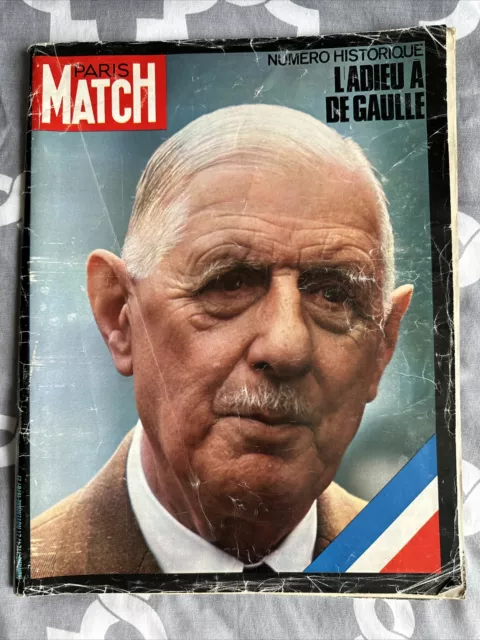 Paris-Match ,  novembre 1970 , N°1124, l'adieu à De Gaulle .